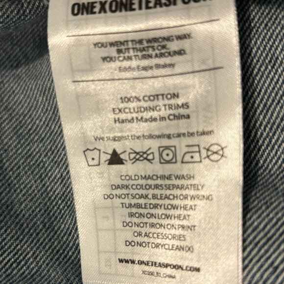 One X One Teaspoon Jeans 27 Blue Freebird Frayed Hems Mid Rise Double Waistband - Picture 13 of 14